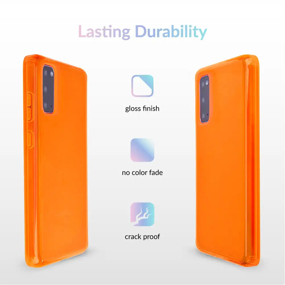 Neon Orange Clear Samsung Case