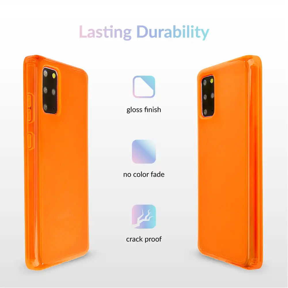 Neon Orange Clear Samsung Case