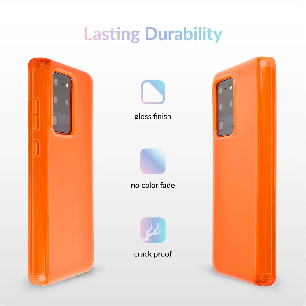 Neon Orange Clear Samsung Case