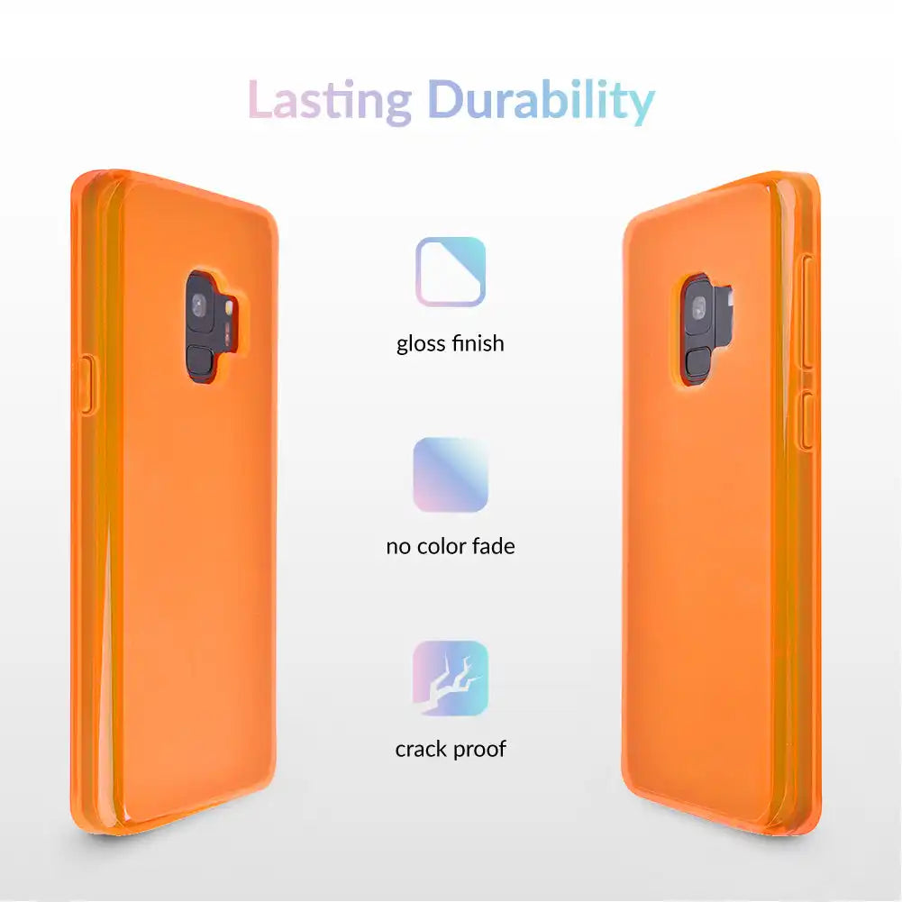 Neon Orange Clear Samsung Case