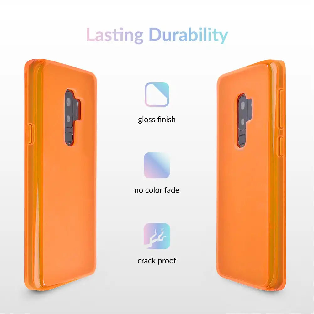 Neon Orange Clear Samsung Case