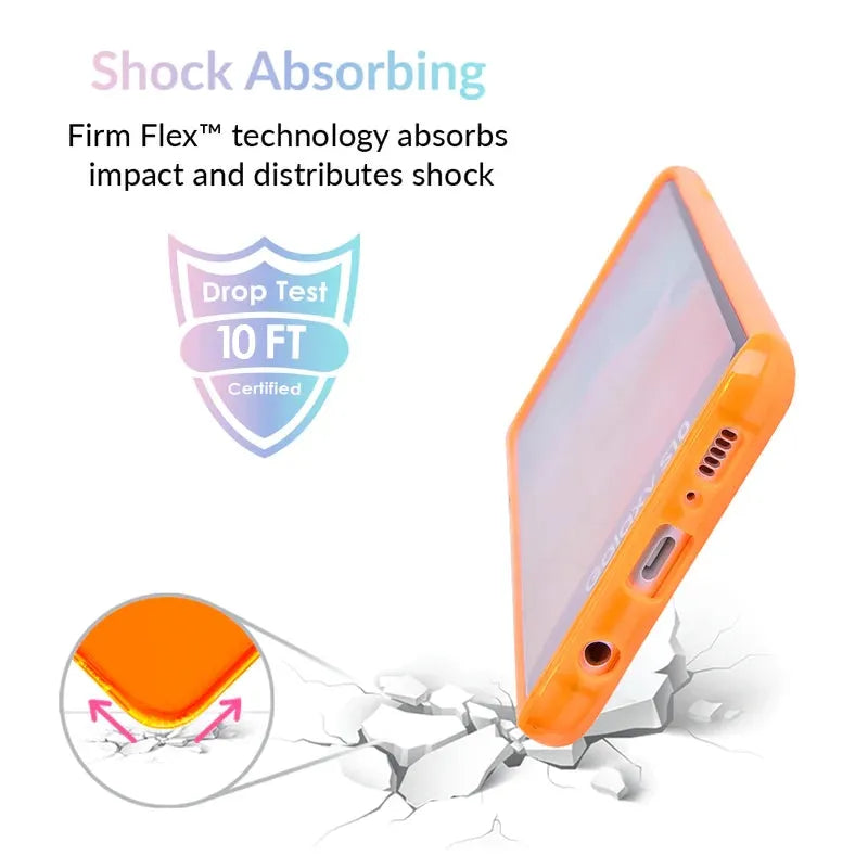Neon Orange Clear Samsung Case