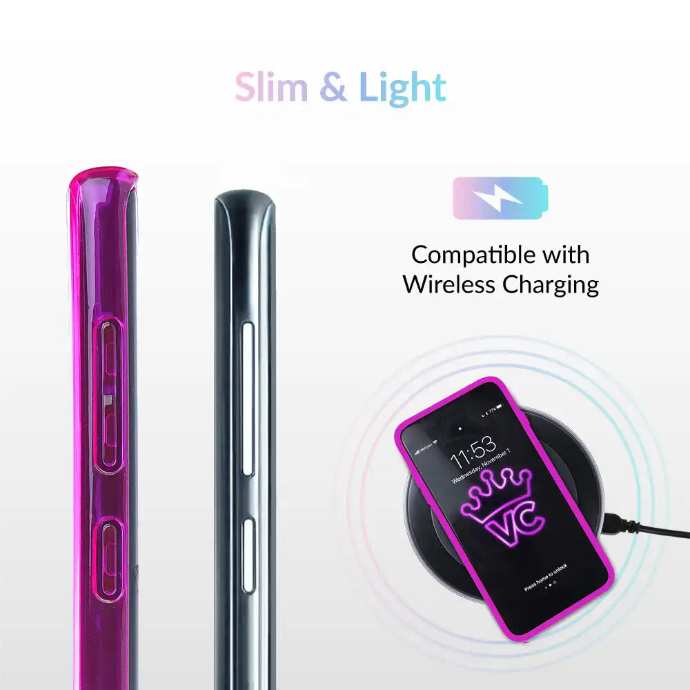Neon Purple Clear Samsung Case