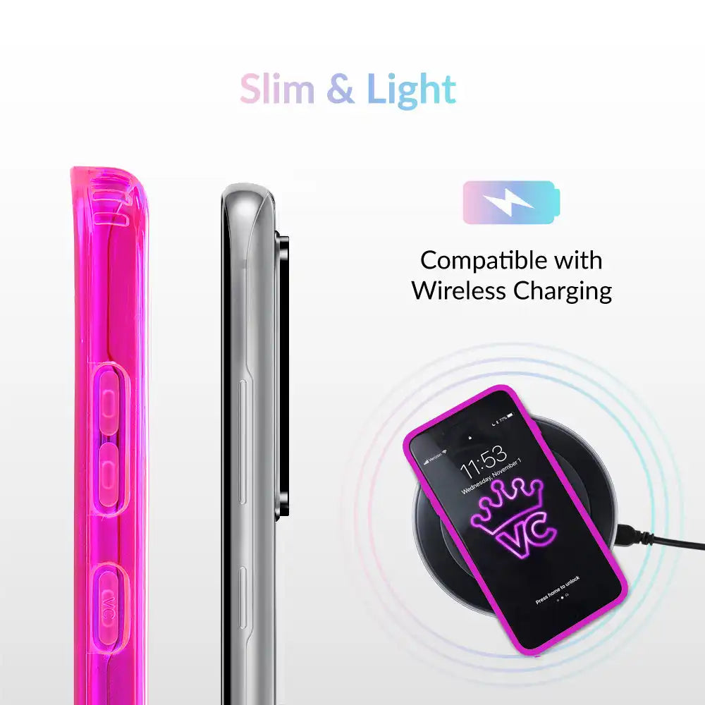Neon Purple Clear Samsung Case
