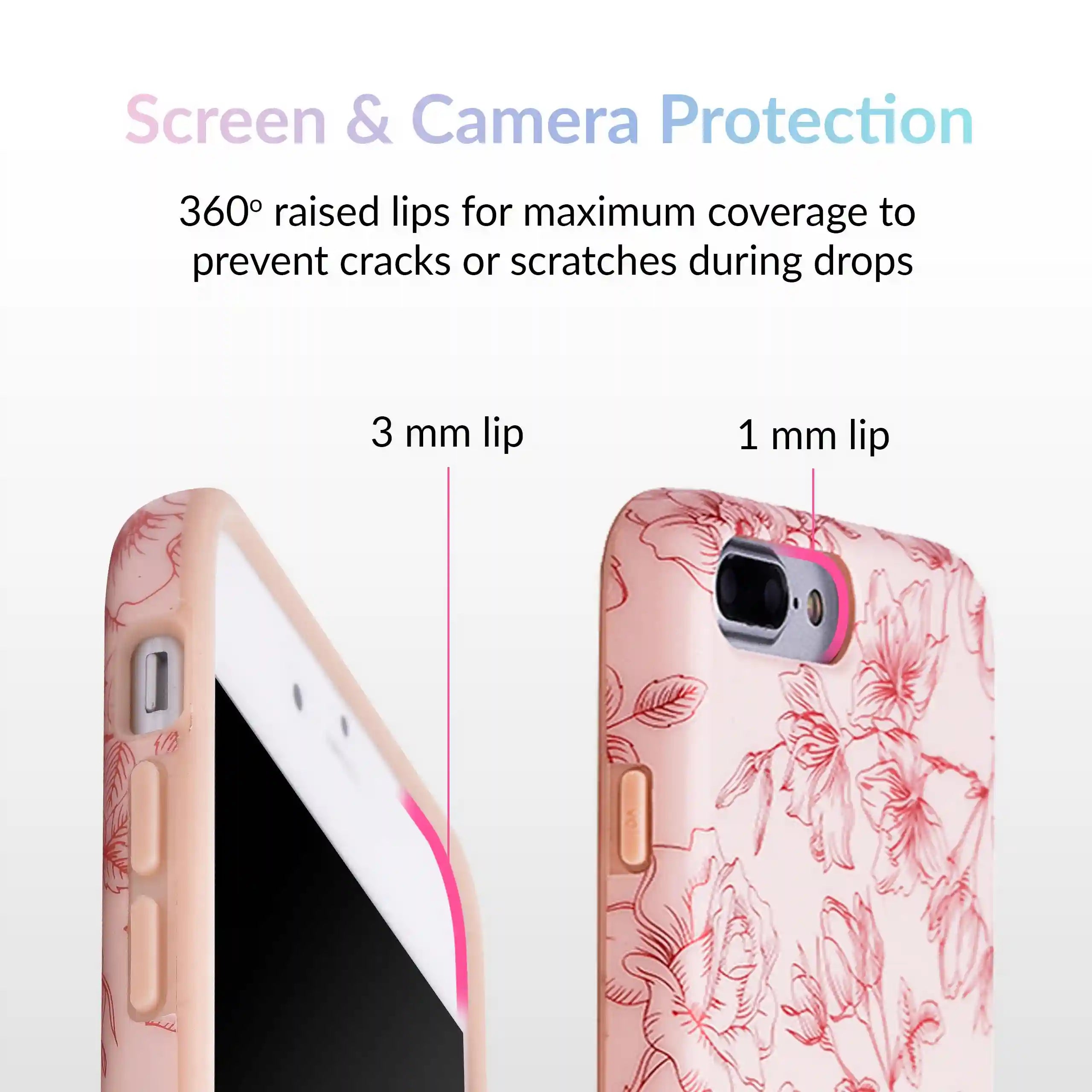 Nude Red Chrome Floral iPhone Case