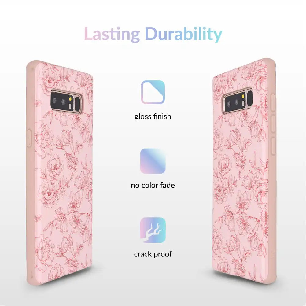 Nude Red Chrome Floral Samsung Galaxy Case