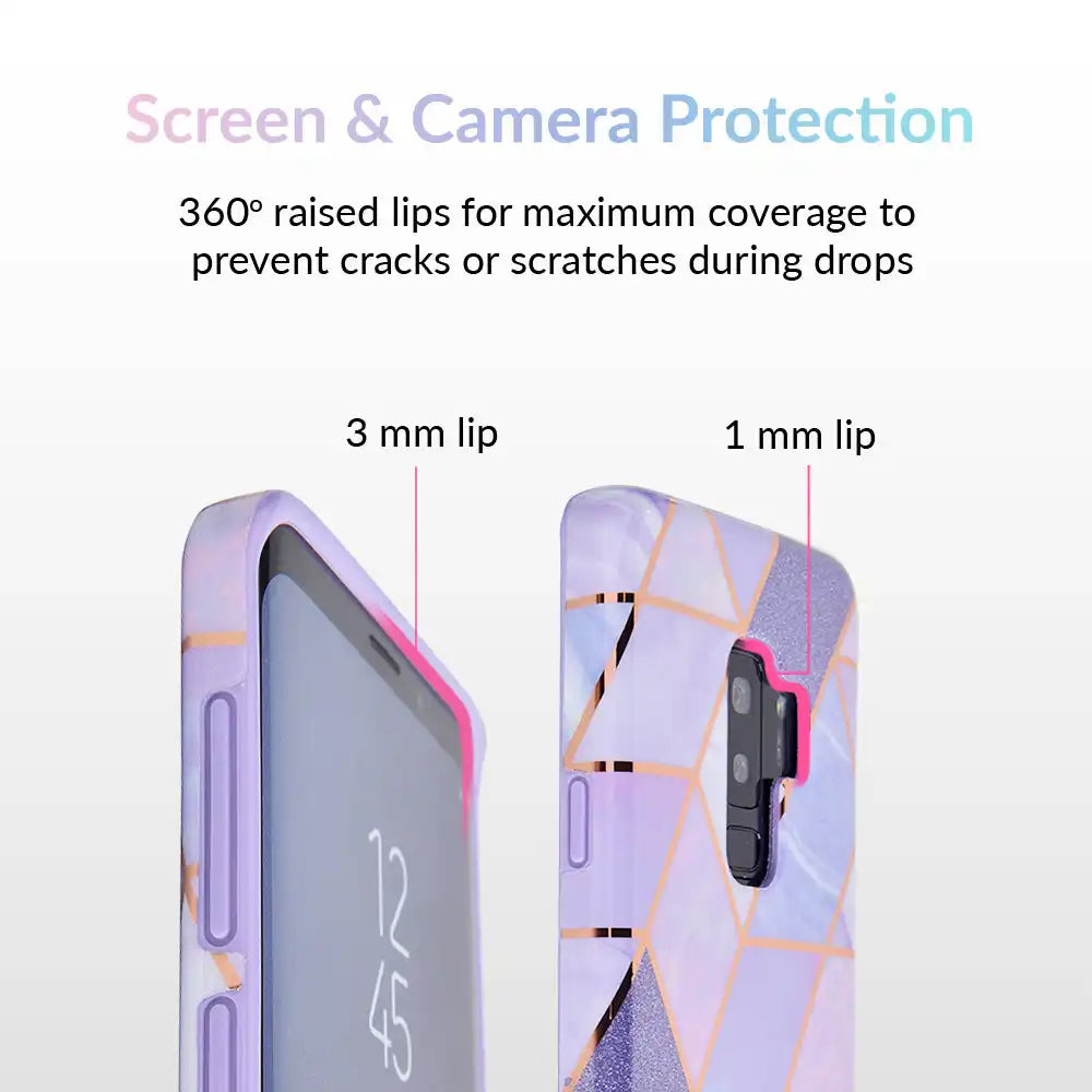 Purple Geometric Marble Samsung Case