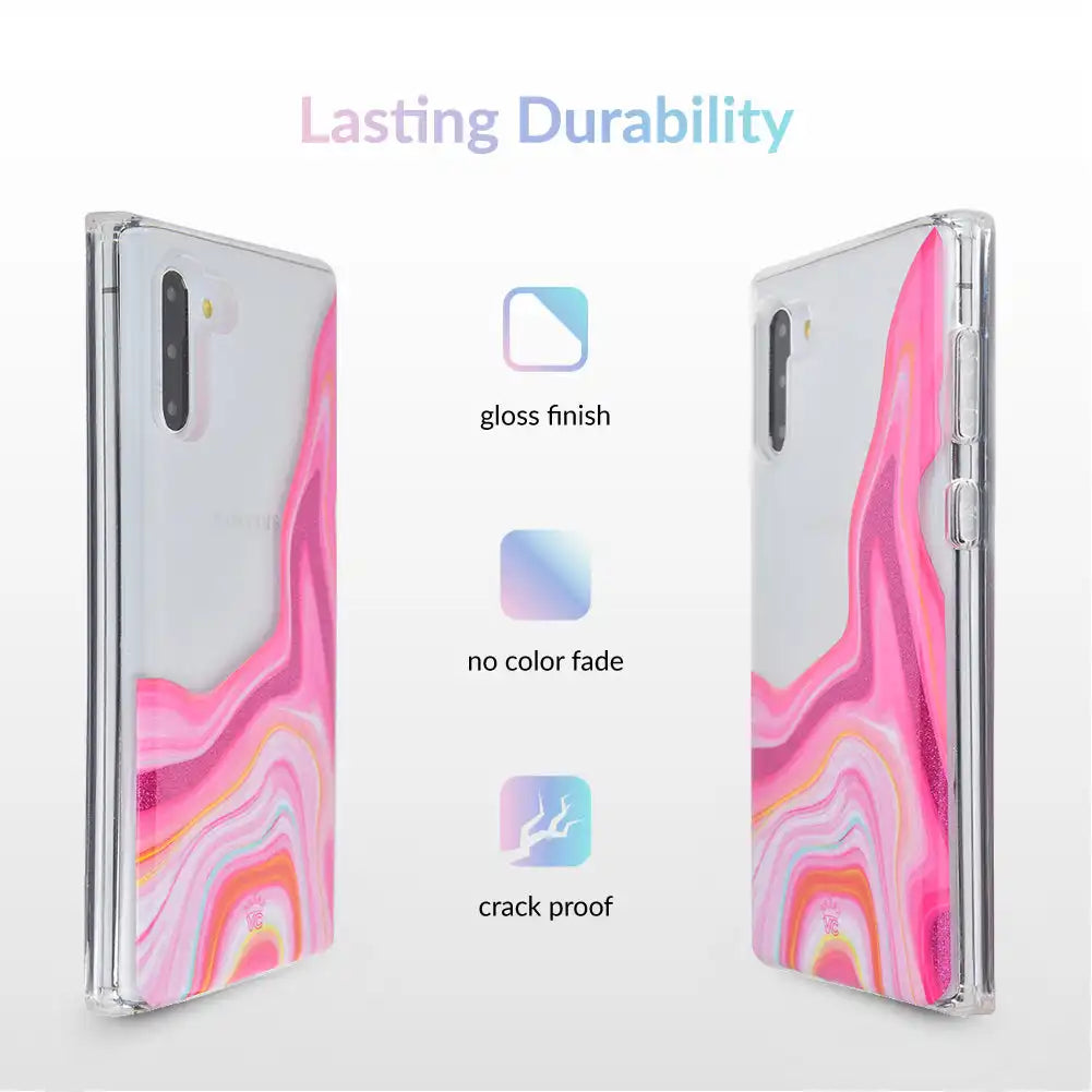 Pink Geode Glitter Samsung Case