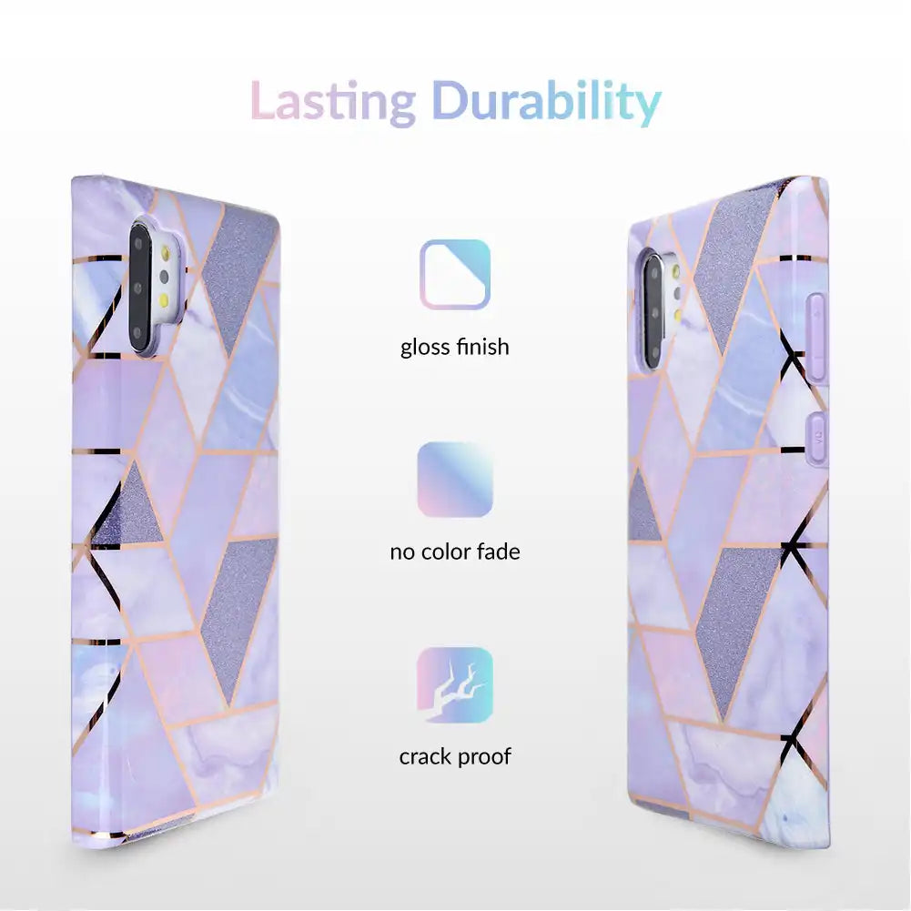 Purple Geometric Marble Samsung Case