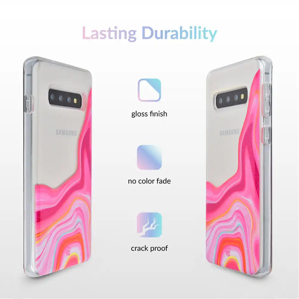 Pink Geode Glitter Samsung Case