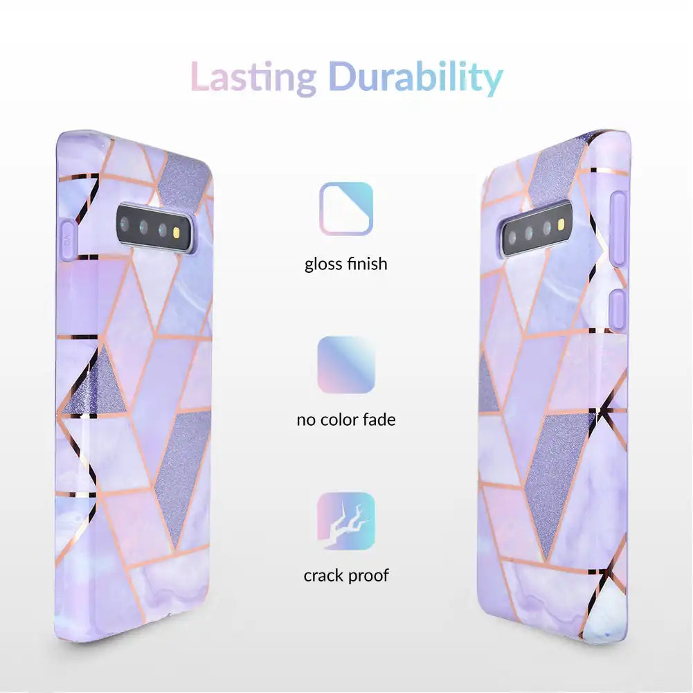 Purple Geometric Marble Samsung Case