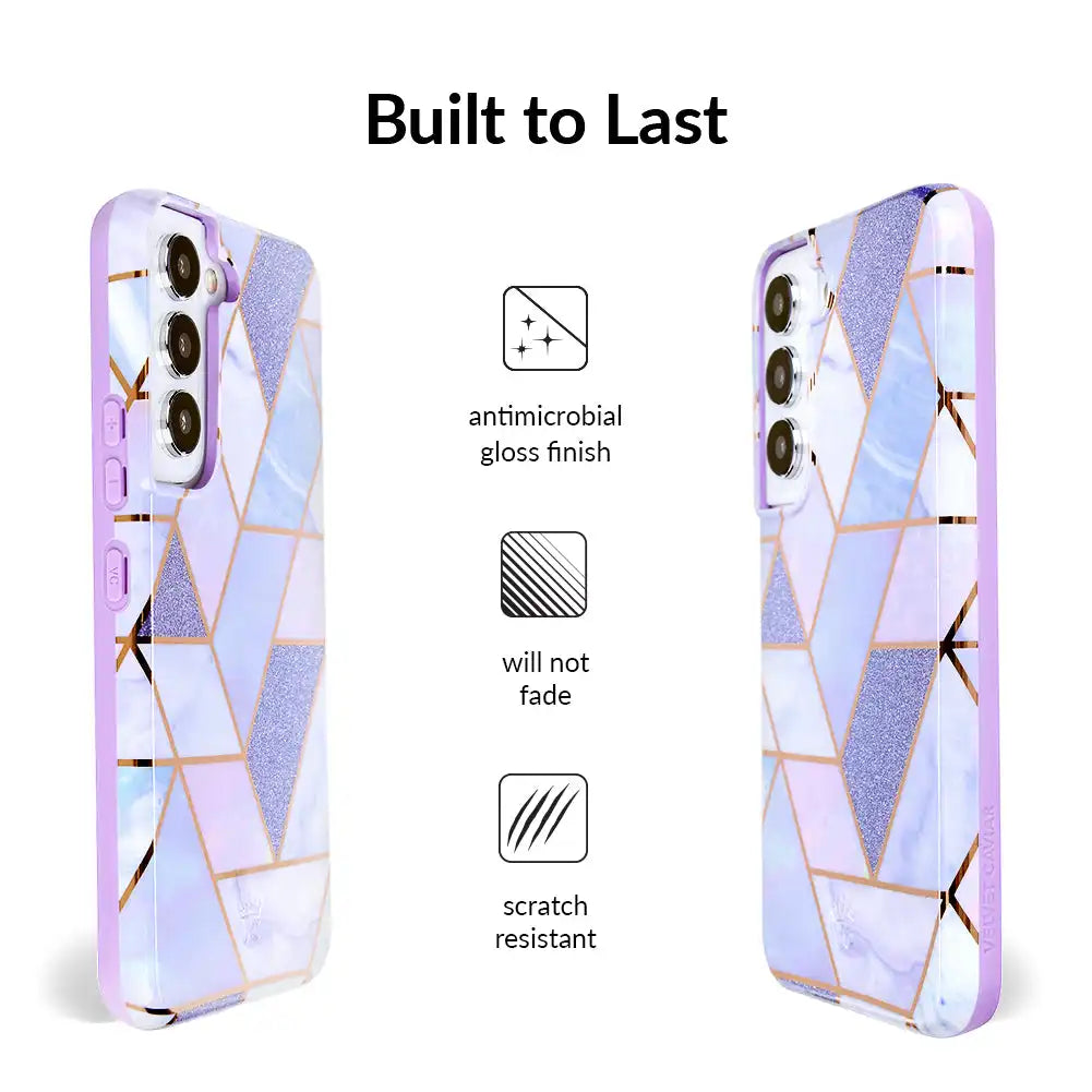 Purple Geometric Marble Samsung Case