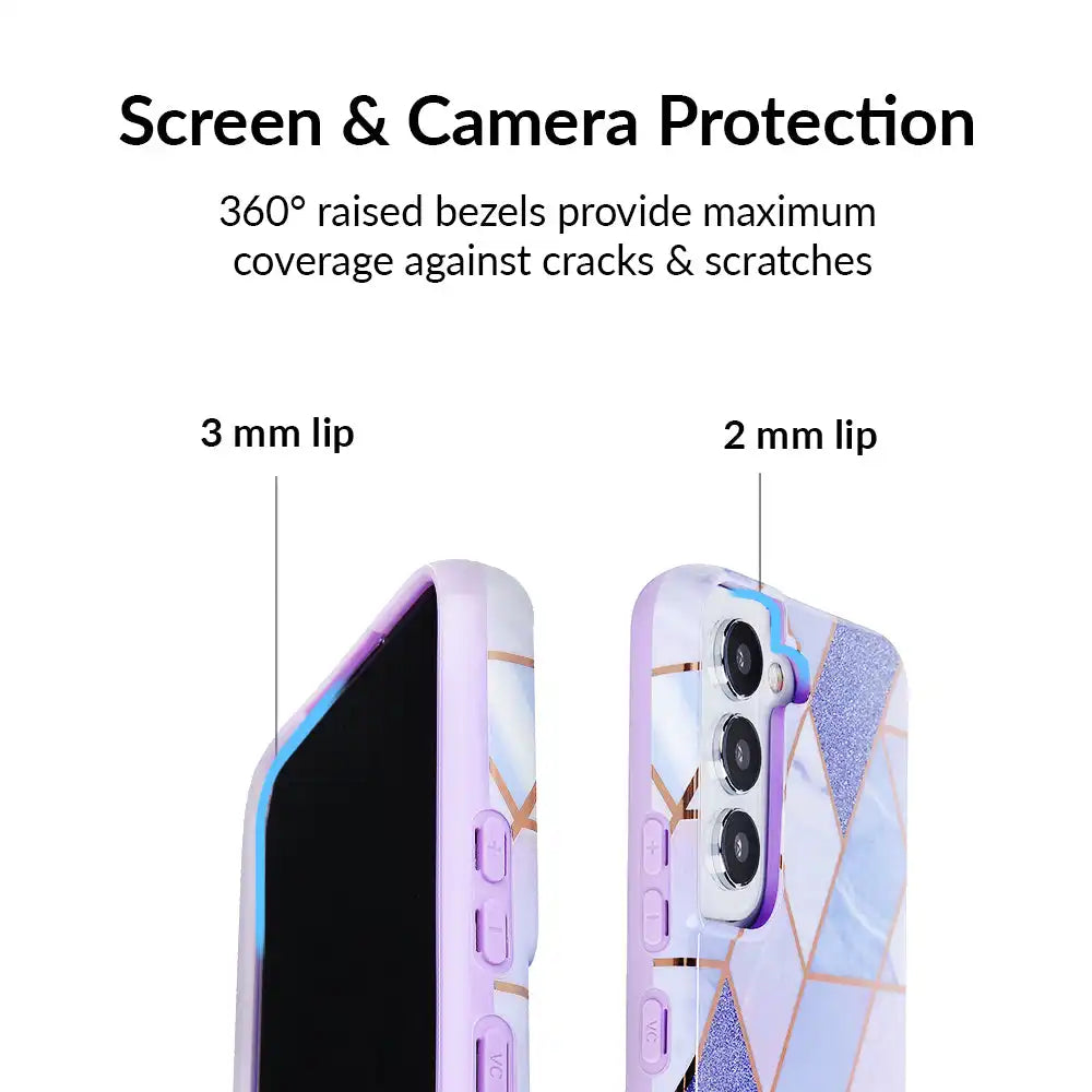 Purple Geometric Marble Samsung Case