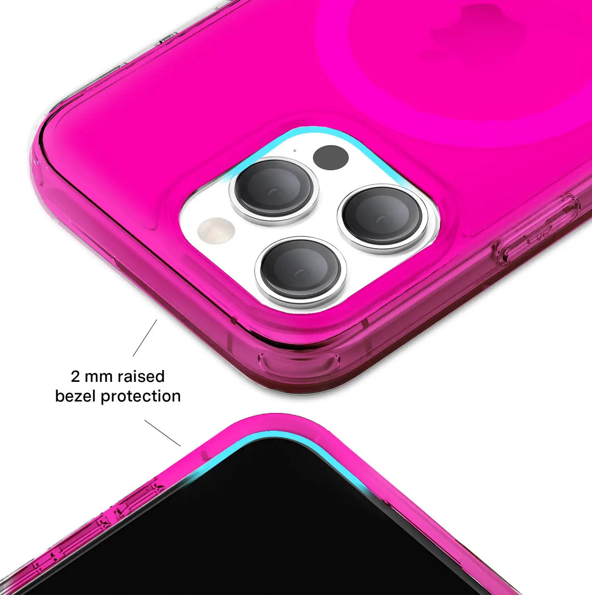 Neon Pink Clear iPhone Case
