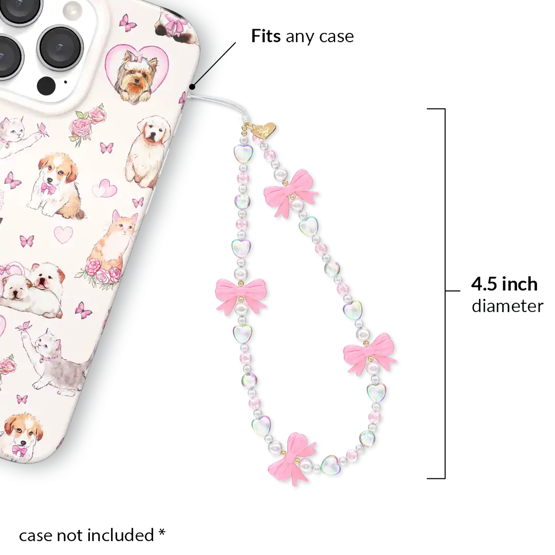 Pink Bow Phone Charm
