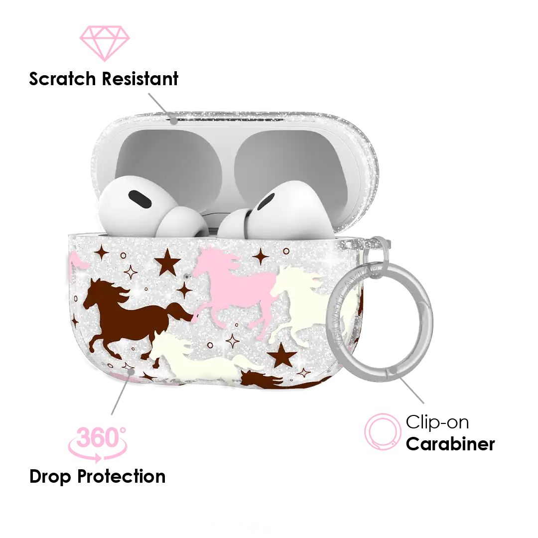Pink Pony Glitter AirPod Case