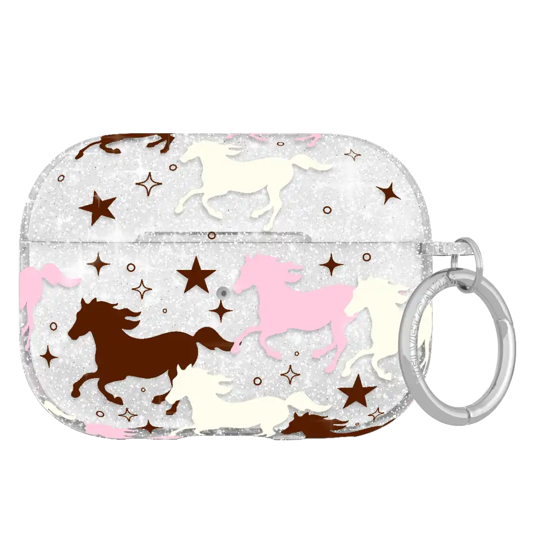 Pink Pony Glitter AirPod Case