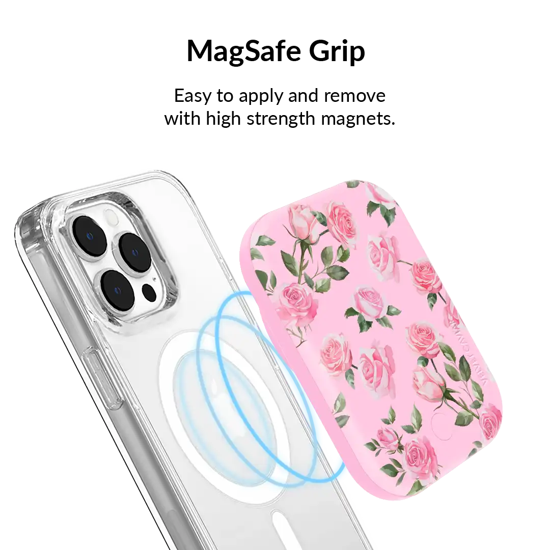 Baby Pink Roses Portable MagSafe Charger Power Pack