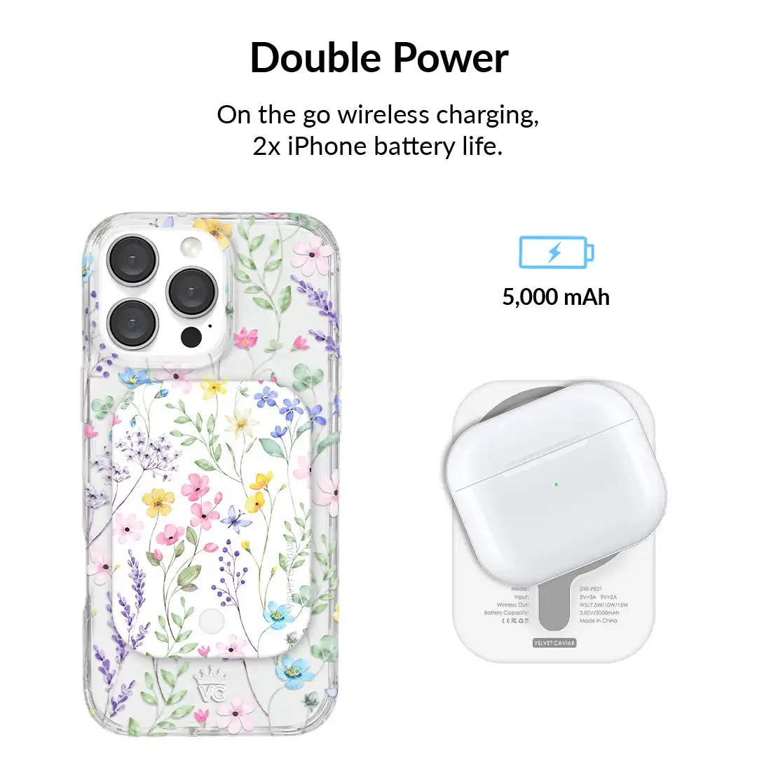 Enchanted Floral Portable MagSafe Charger Power Pack
