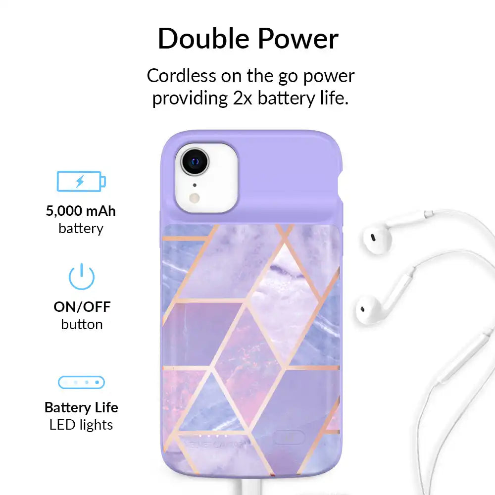 Purple Geometric iPhone Charging Case