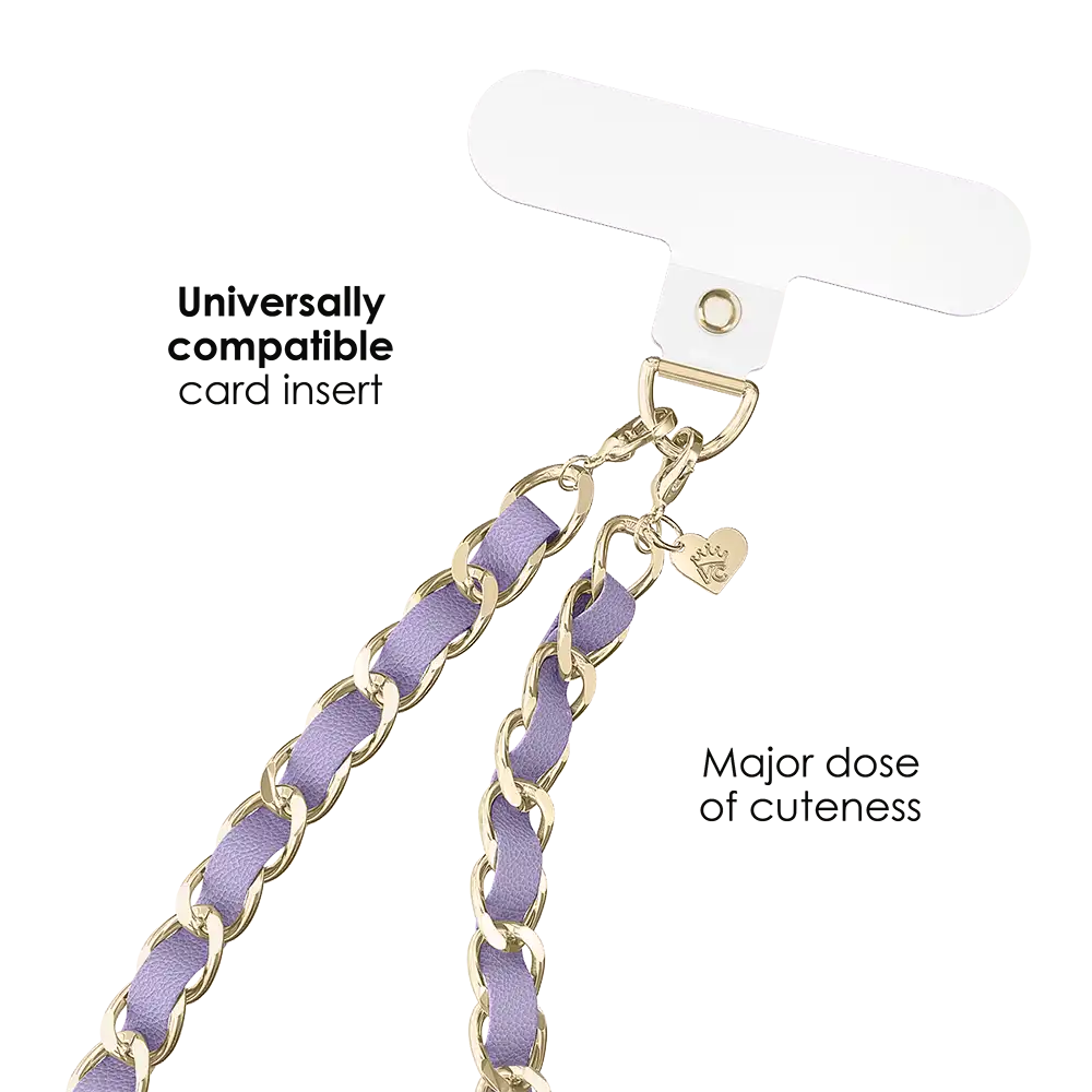 Lilac Leather Chain Phone Charm