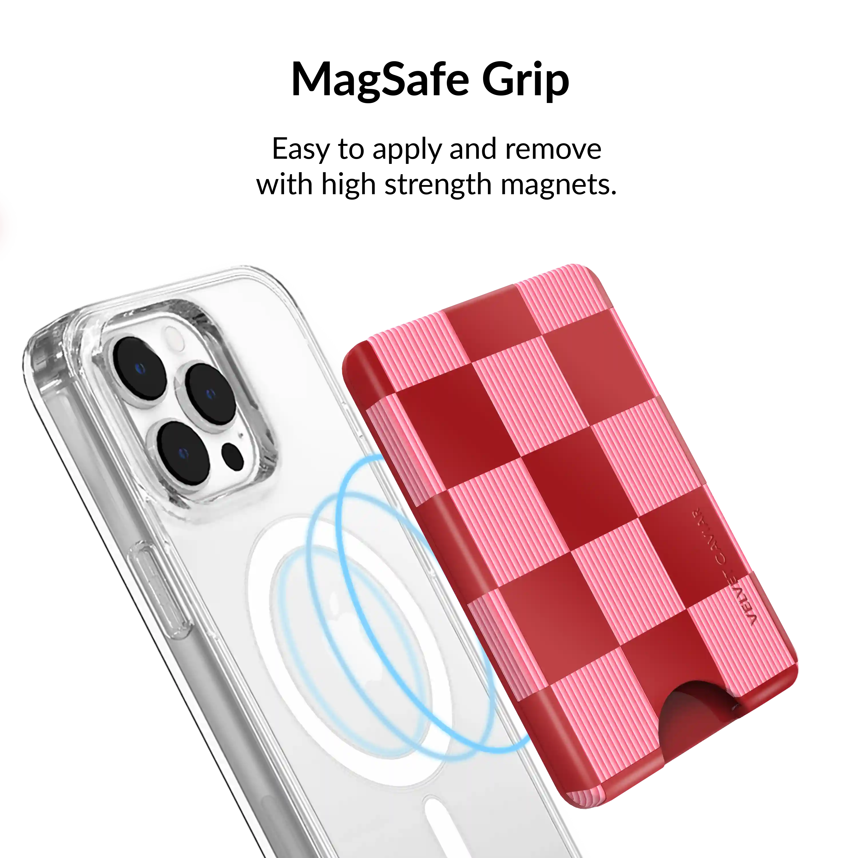 Rose Vibe Checkered Magsafe Wallet