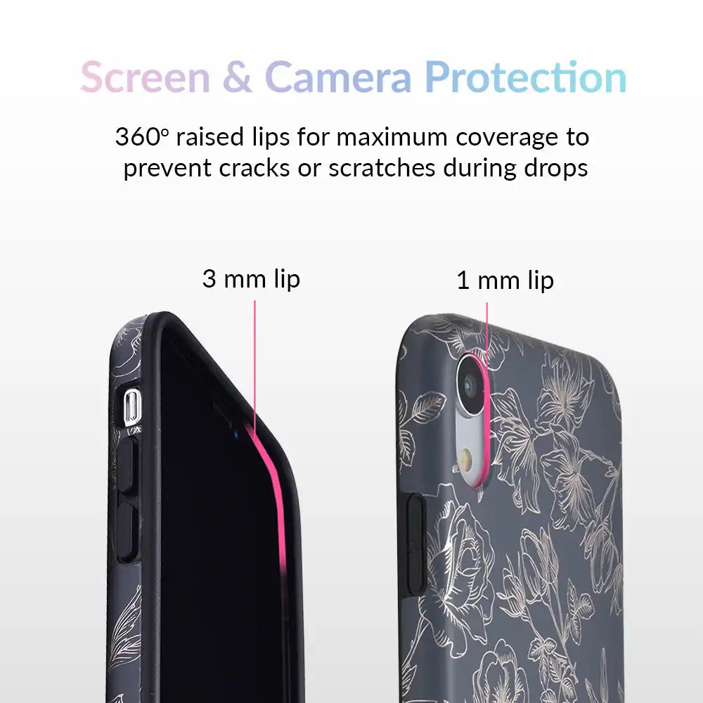 Floral Rose Gold Chrome iPhone Case