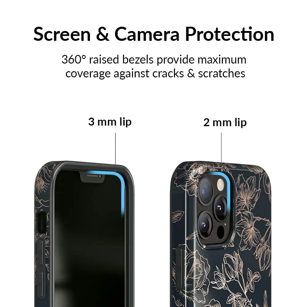Floral Rose Gold Chrome iPhone Case
