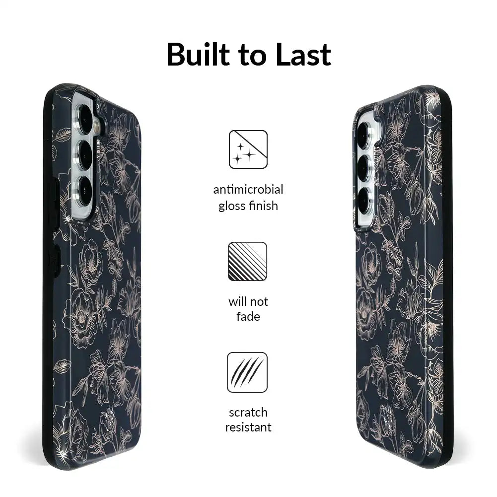 Floral Rose Gold Chrome Samsung Galaxy Case