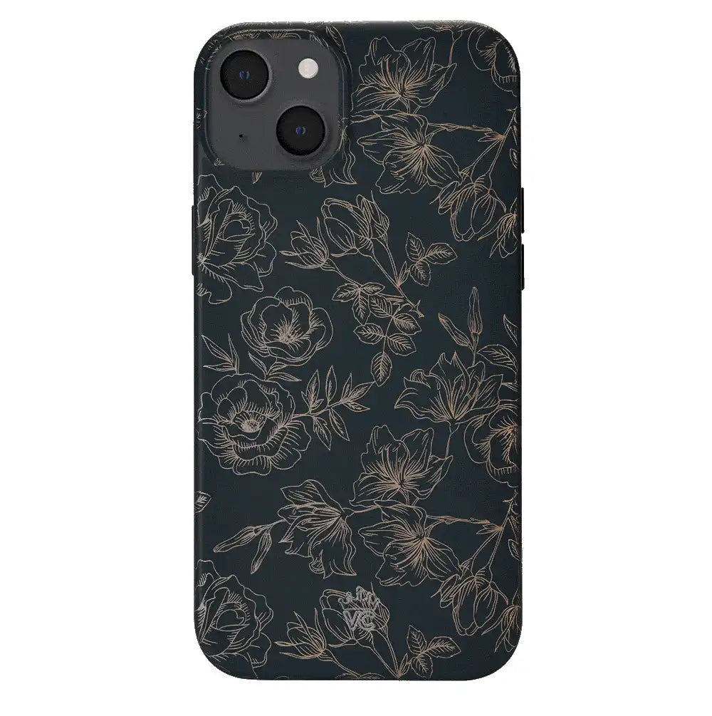 Floral Rose Gold Chrome iPhone Case