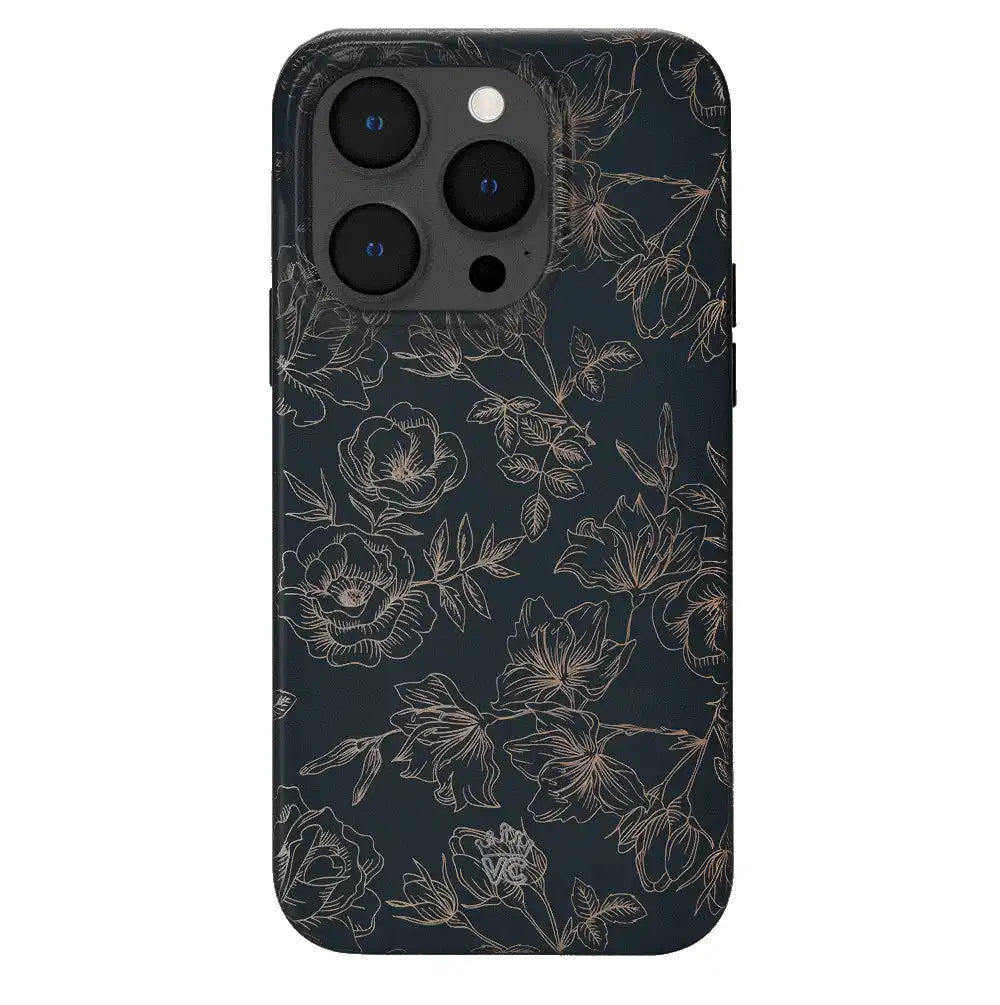 Floral Rose Gold Chrome iPhone Case