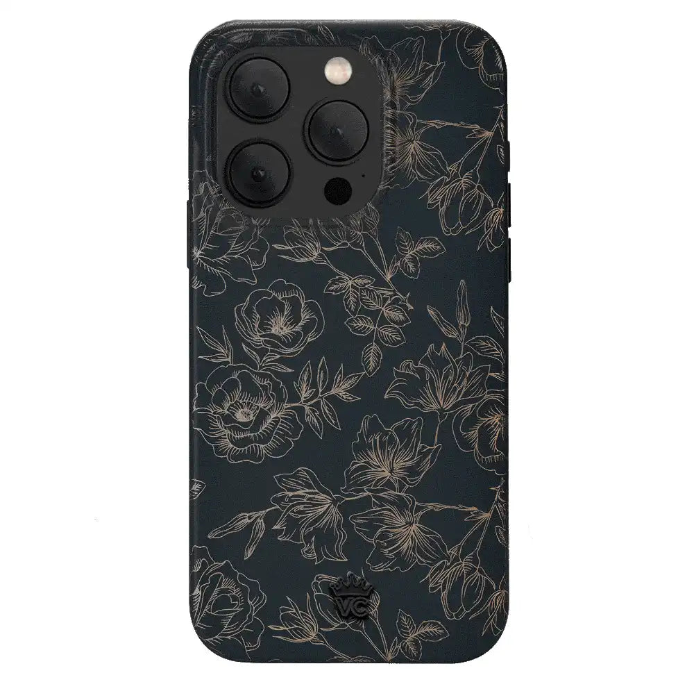 Floral Rose Gold Chrome iPhone Case