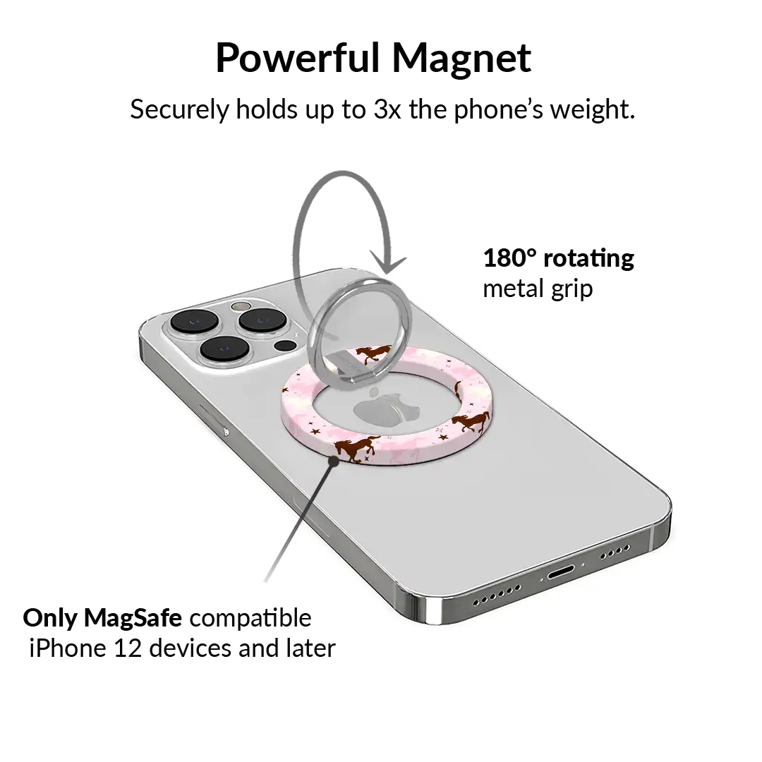 Pink Pony Glitter MagSafe Grip Ring