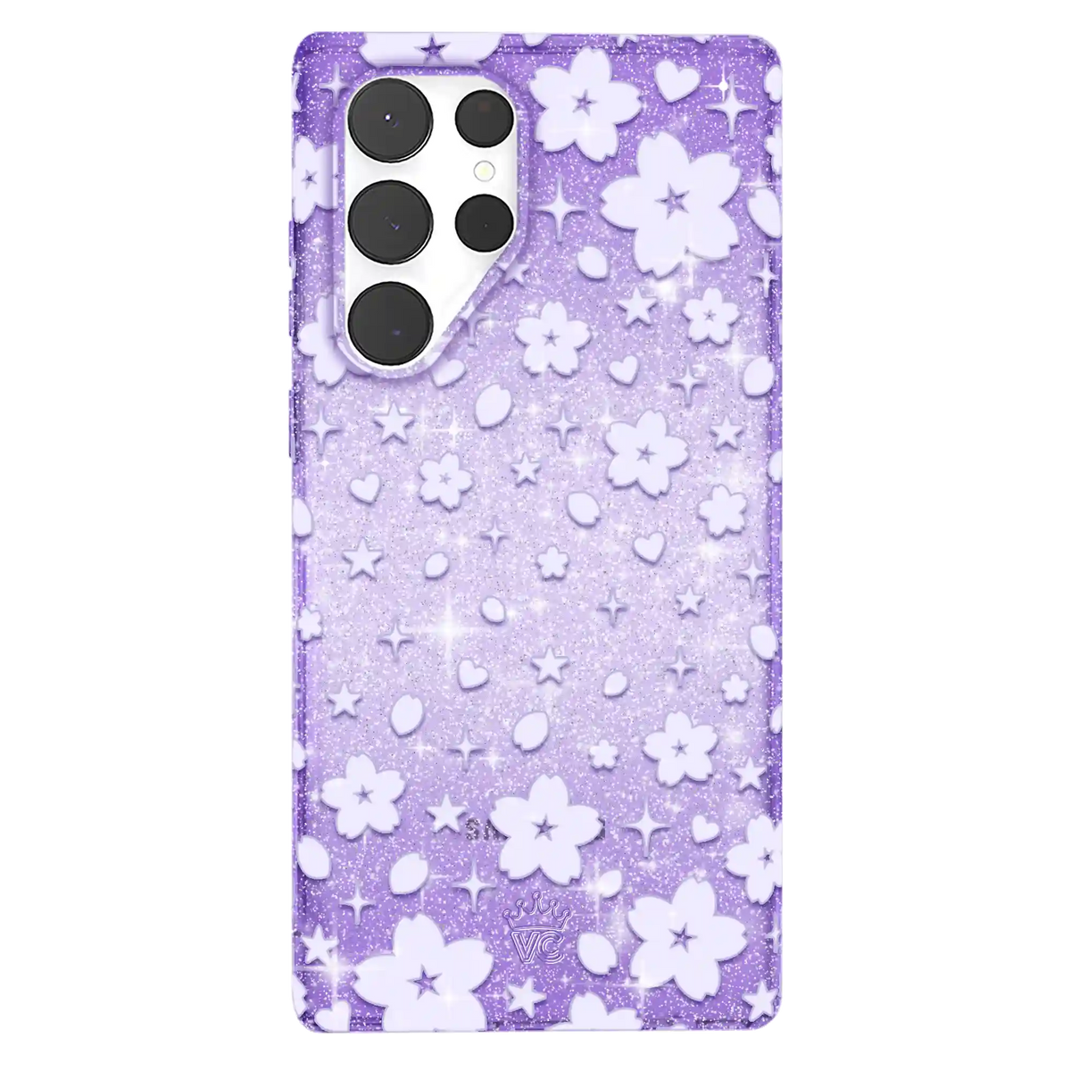 Lavender Cherry Blossom Glitter Samsung Case