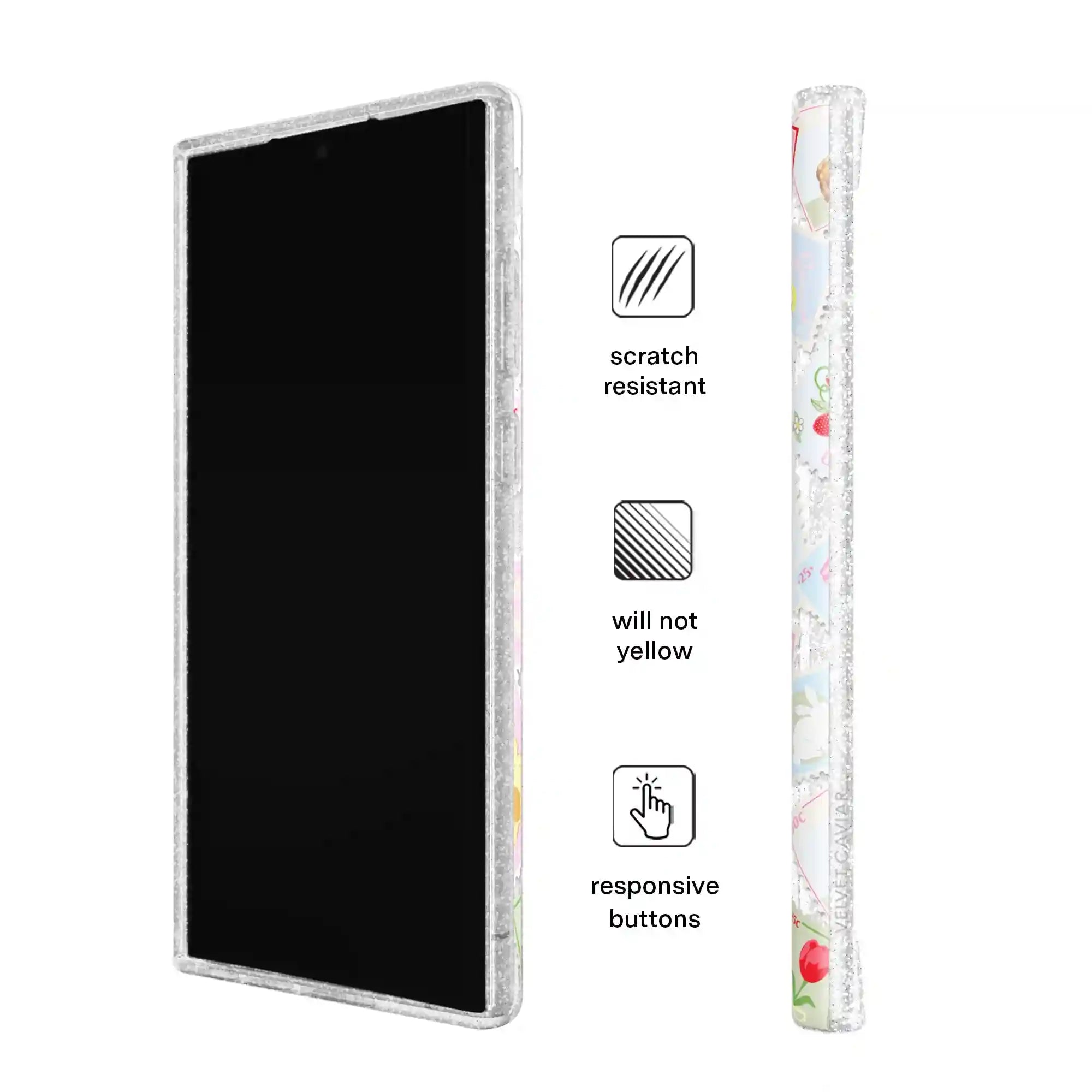 Spring Whimsy Stamps Glitter Samsung Case