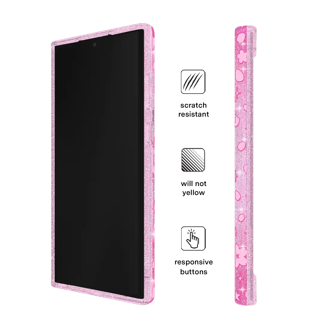 Cherry Blossom Glitter Samsung Case