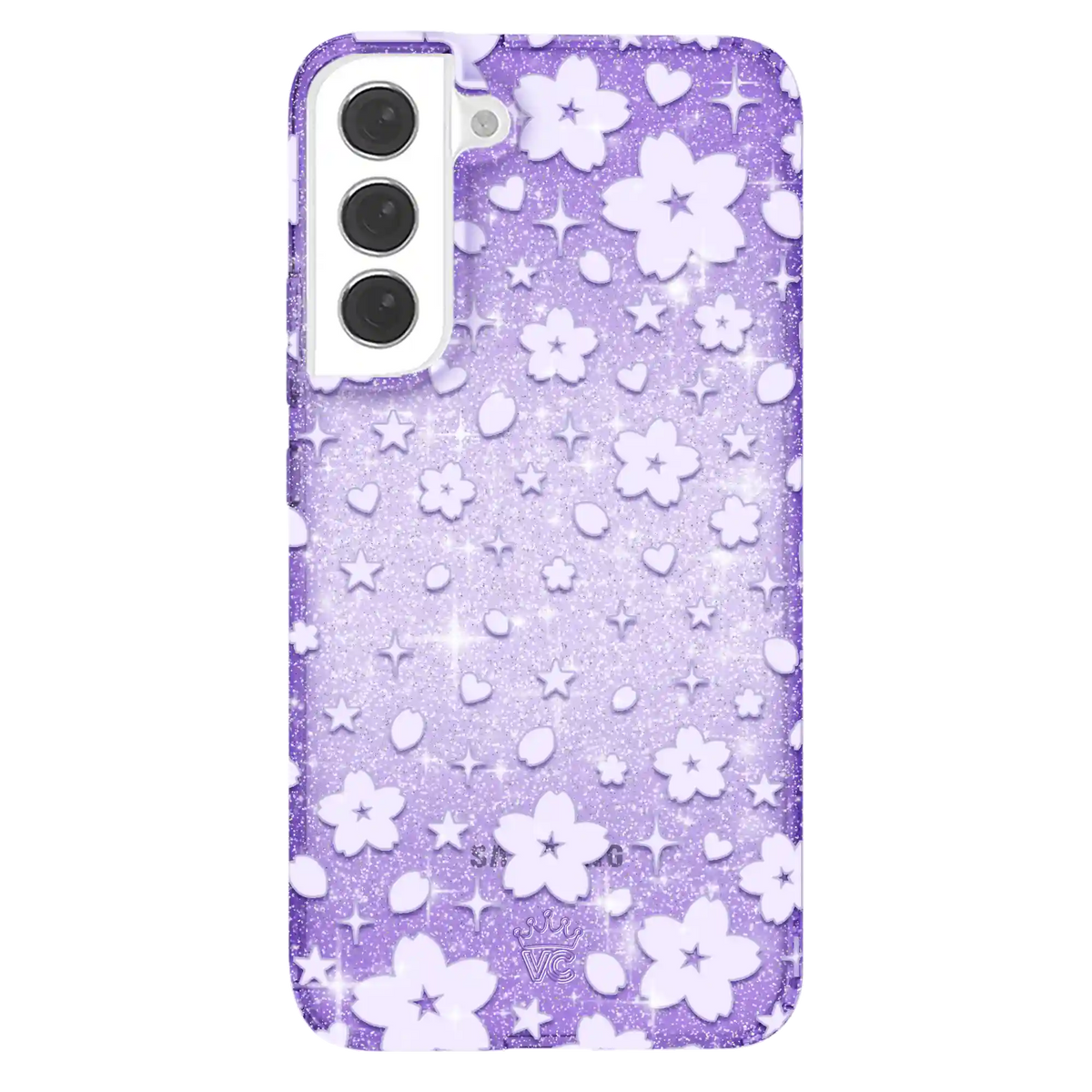Lavender Cherry Blossom Glitter Samsung Case