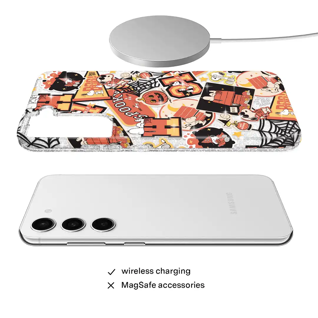 Snoopy Halloween Varsity Glitter Samsung Case