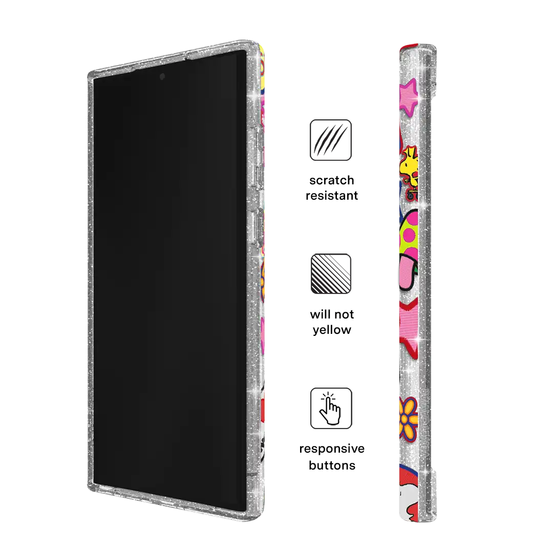 Snoopy Patchwork Glitter Samsung Case