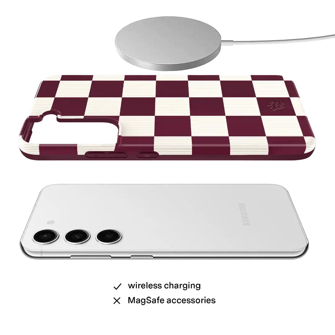 Burgundy Vibe Checker Samsung Case