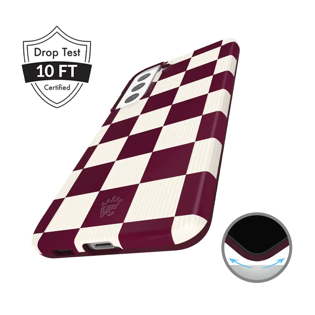 Burgundy Vibe Checker Samsung Case