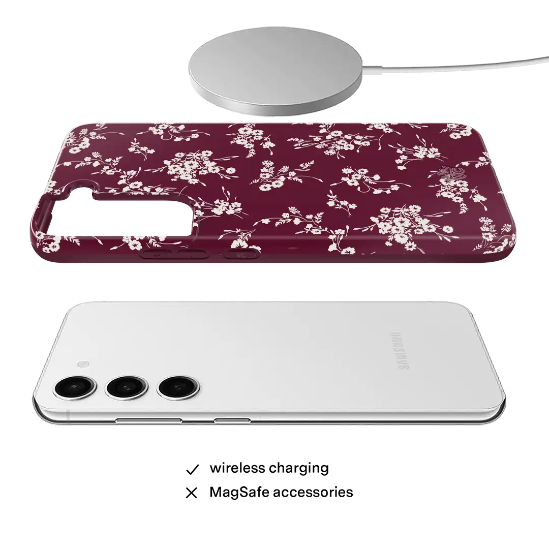 French Burgundy Floral Samsung Case