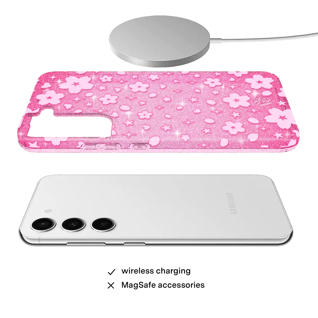Cherry Blossom Glitter Samsung Case