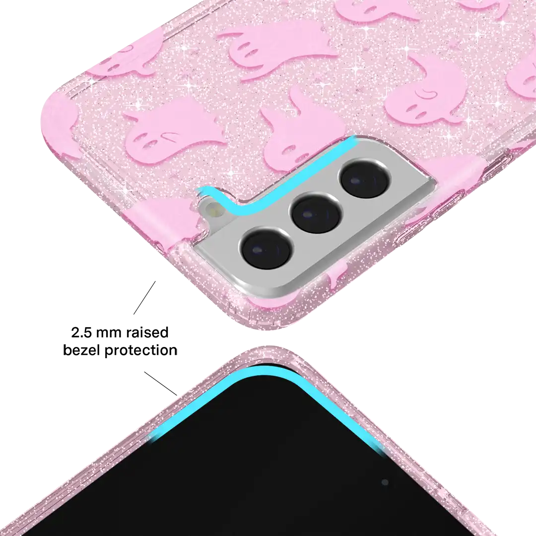 Ghosted Pink Glitter Samsung Case