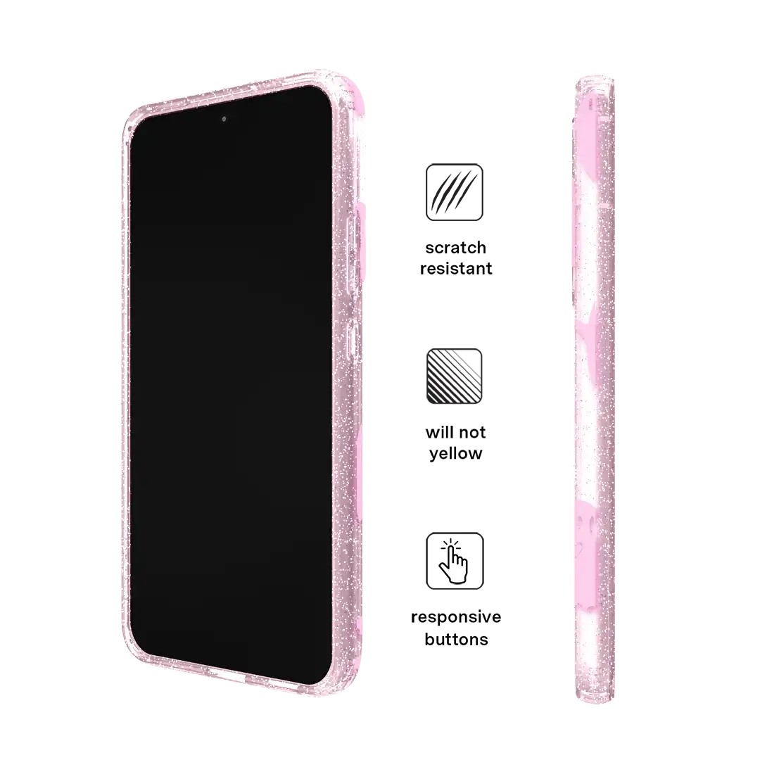 Ghosted Pink Glitter Samsung Case