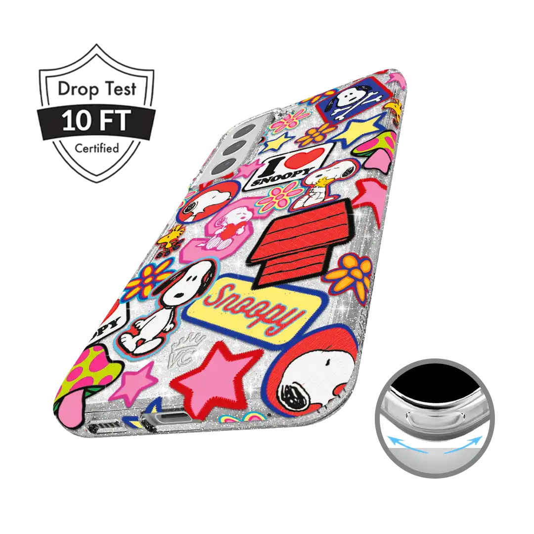 Snoopy Patchwork Glitter Samsung Case