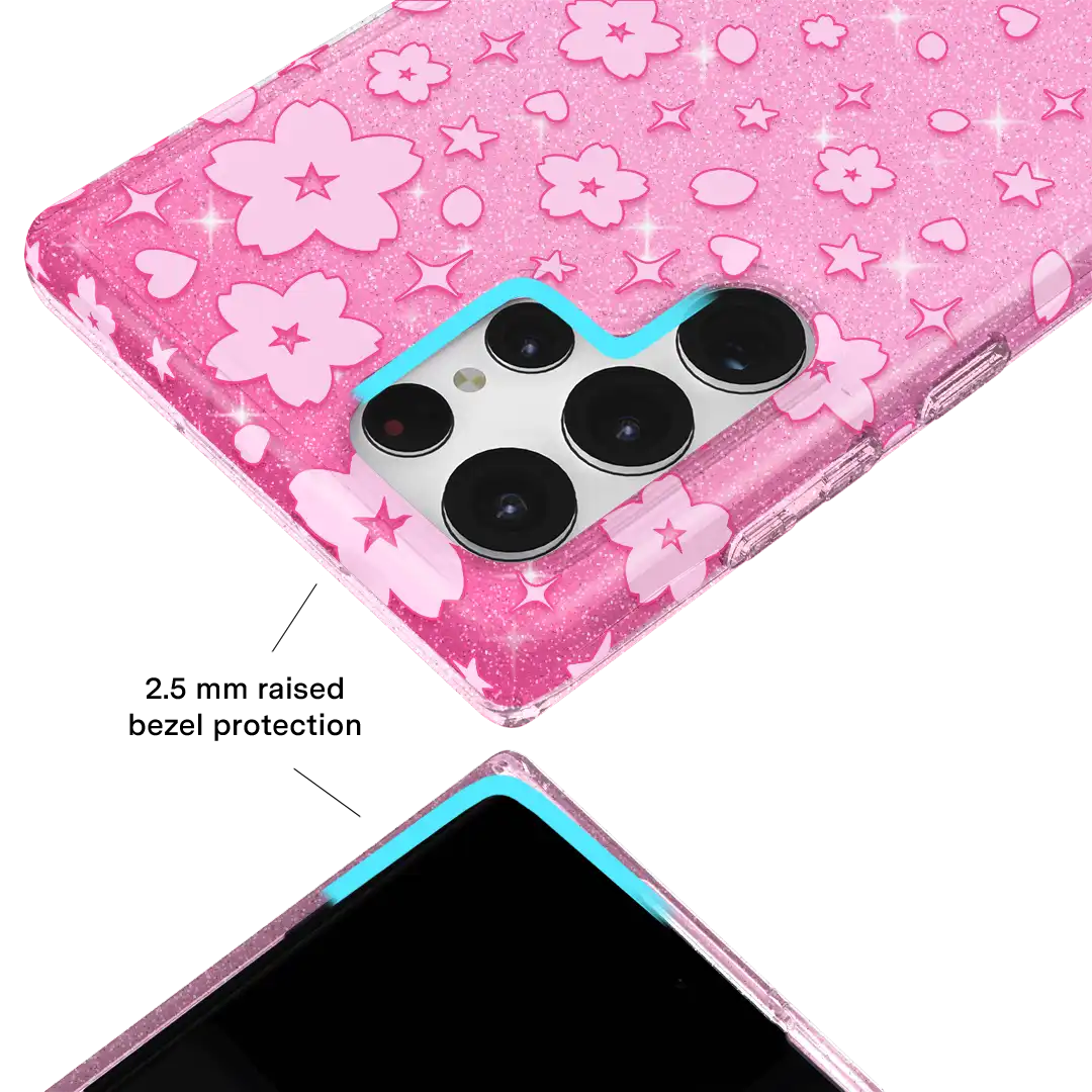 Cherry Blossom Glitter Samsung Case
