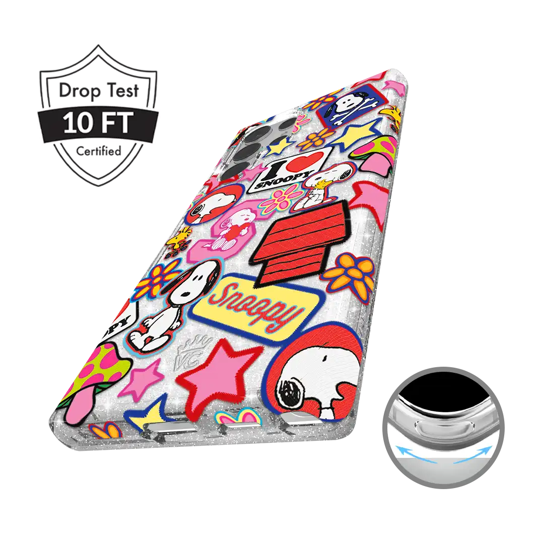Snoopy Patchwork Glitter Samsung Case