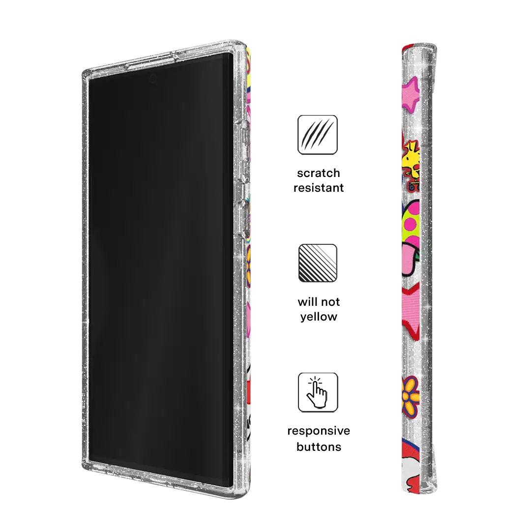 Snoopy Patchwork Glitter Samsung Case