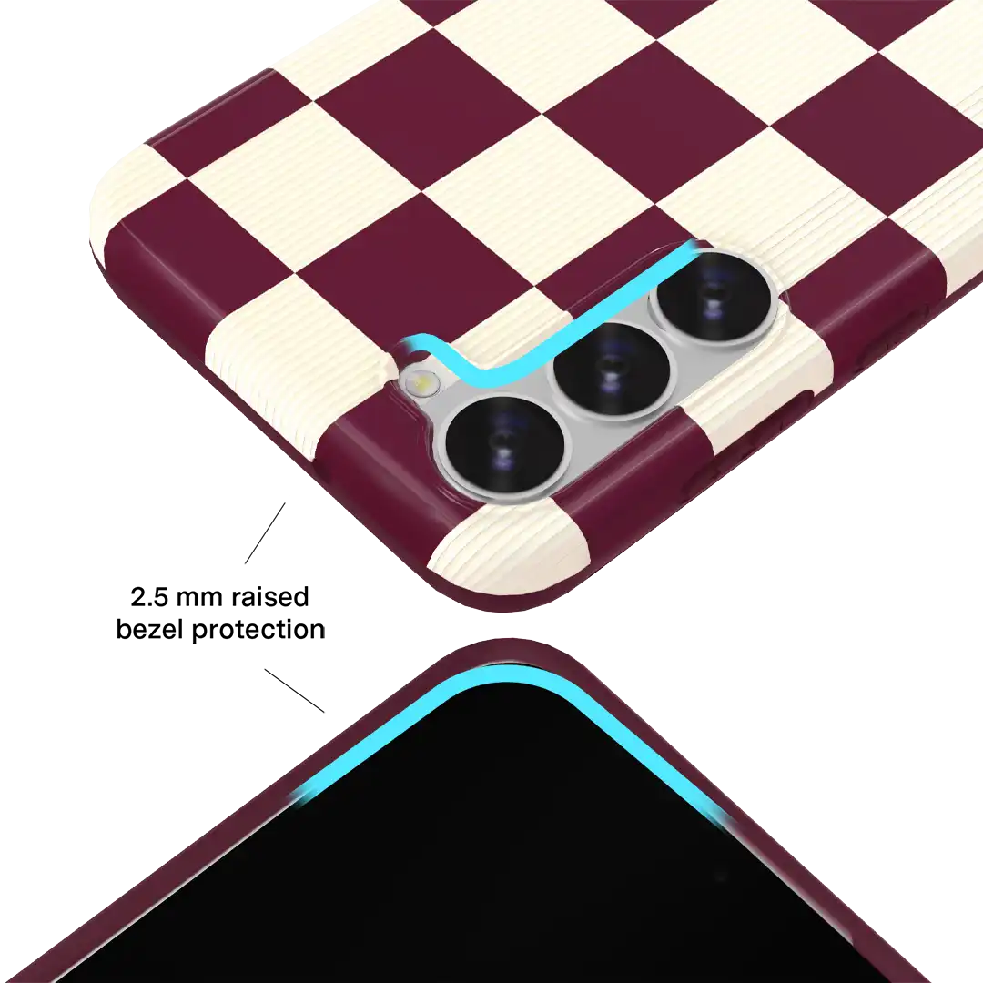 Burgundy Vibe Checker Samsung Case